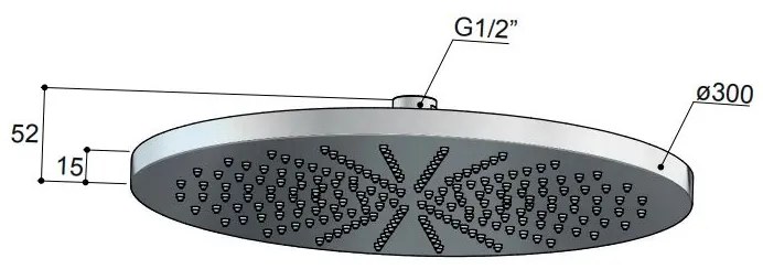 Hotbath Cobber hoofddouche 30cm messing geborsteld PVD