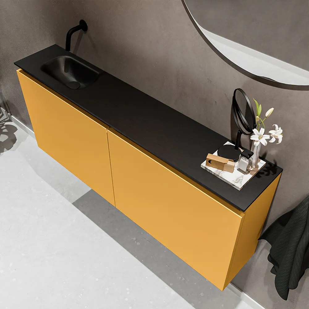 Mondiaz Ture 120cm toiletmeubel ocher met wastafel urban links geen kraangat