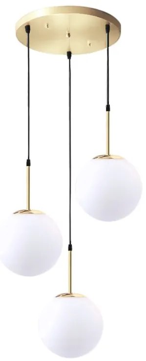 Hanglamp Golden Glass Milky Ball APP656-3CPR