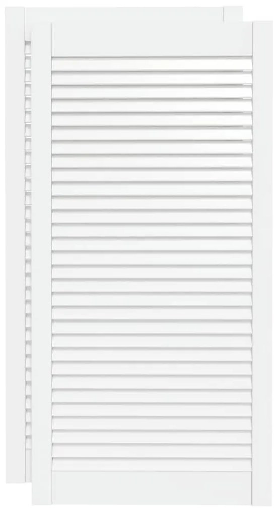 vidaXL Louvredeuren 2 st 99,3x49,4 cm massief grenenhout wit