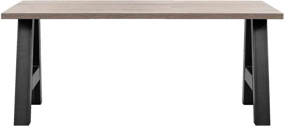 Eetkamertafel Kai - donkerbruin eikenkleur - 78x225,5x100 cm - Leen Bakker