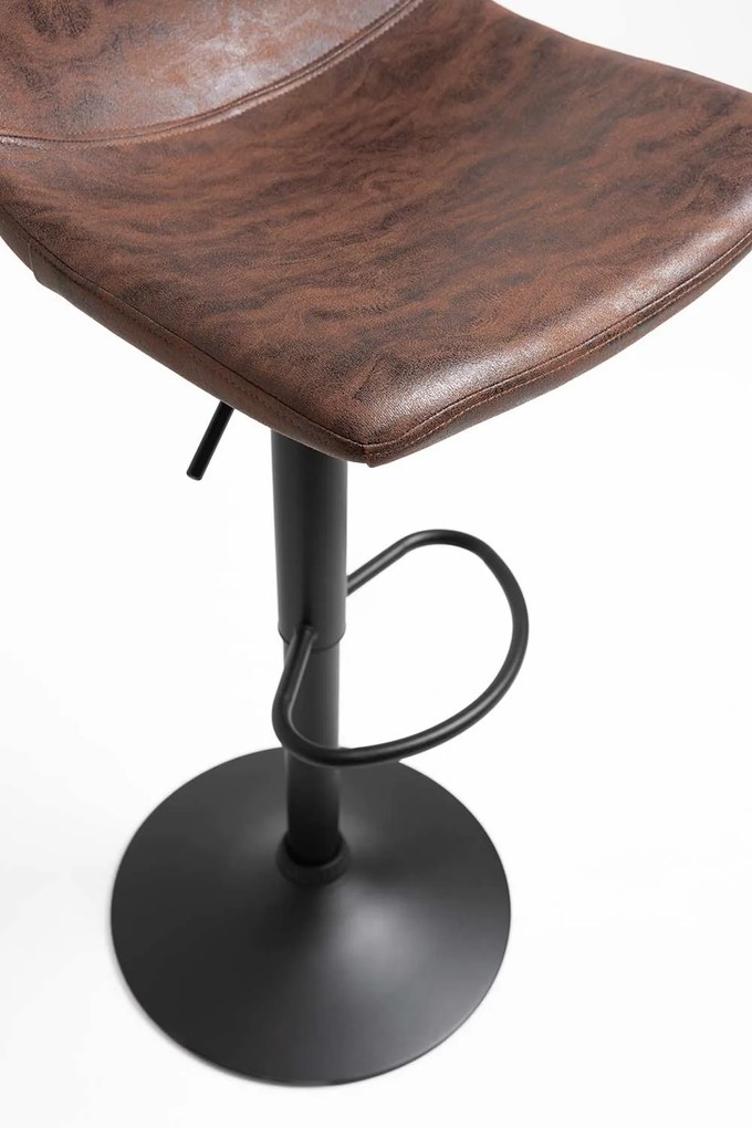 Yatis vintage bruine kunstleren kruk