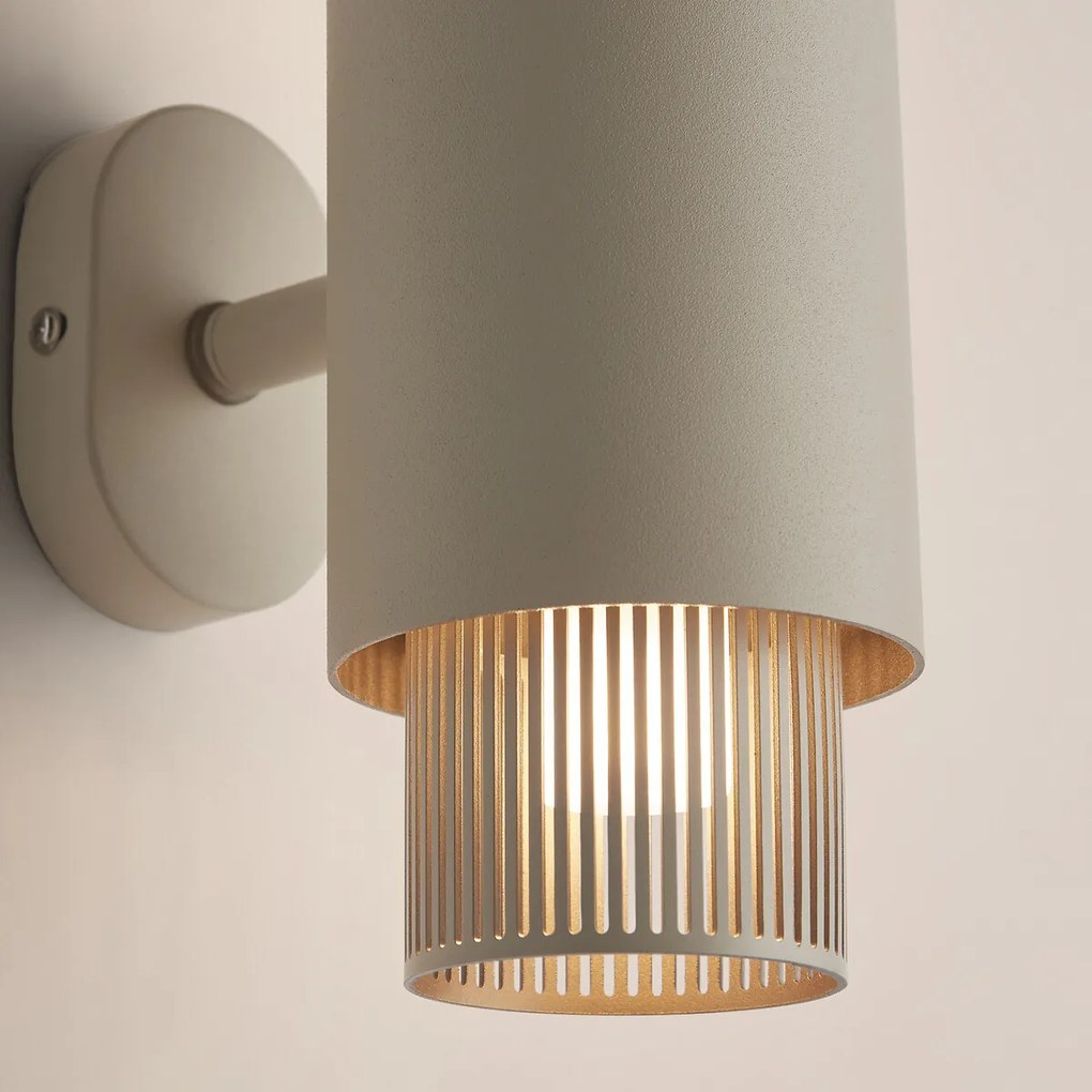 Dubbele wandlamp, scharnierend, in ijzer en opaline glas, Leila