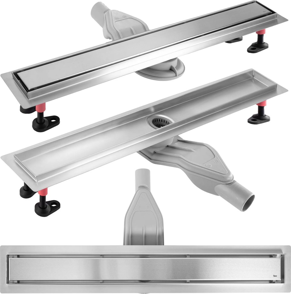 Lineaire afvoer REA Neox Superflow BRUSH Steel 60