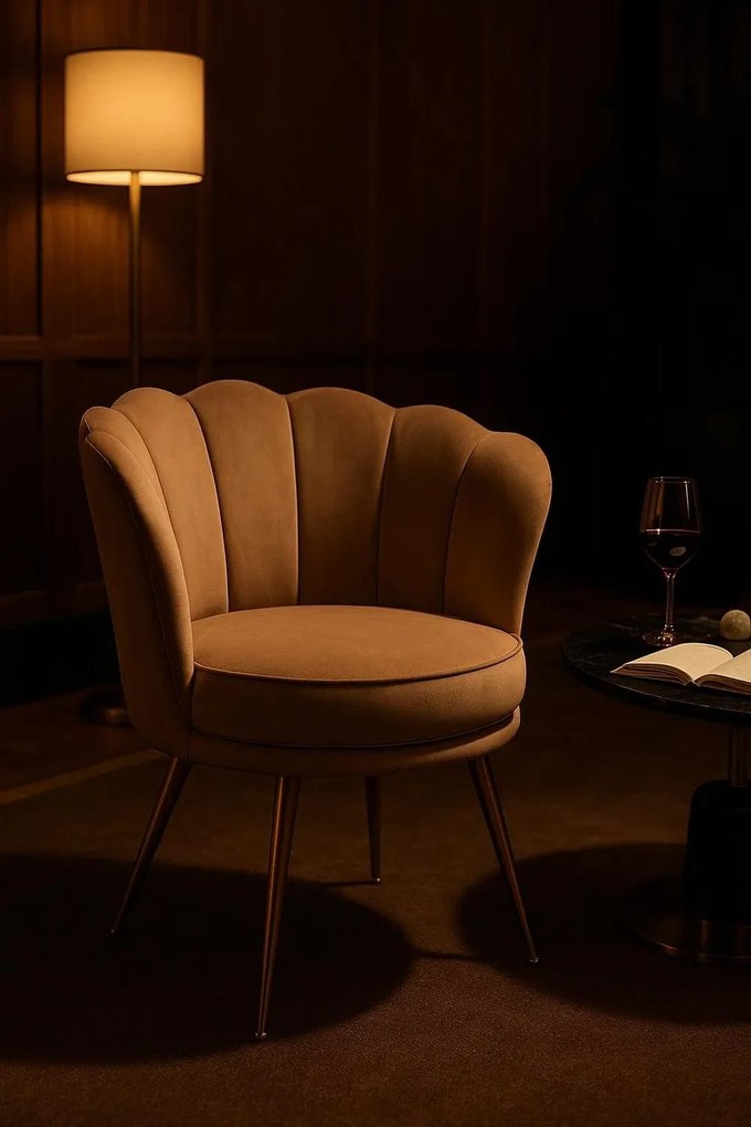 Dunsa stoel van goudfluweel