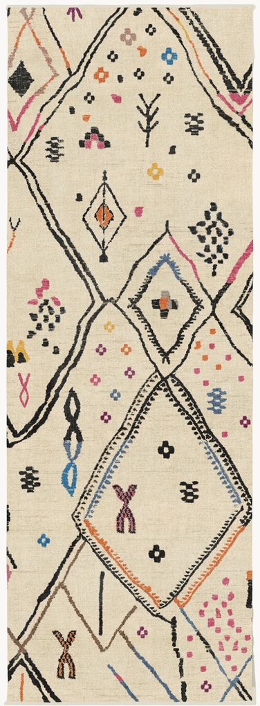 Wasbare laagpolige loper Pamir