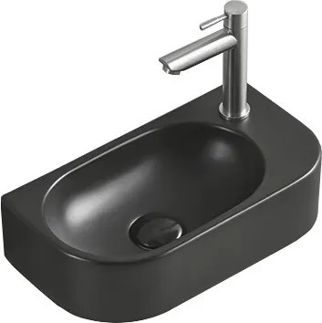 Mexen Viera linker opzetwastafel 40 x 21 cm, zwarte mat - 21274085L