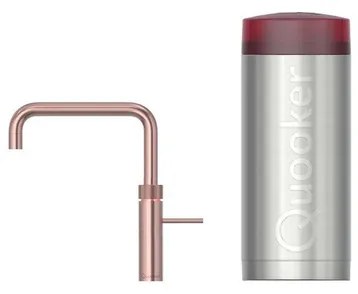 Quooker Fusion Square kokendwaterkraan - draaibare uitloop - Combi reservoir - Warm / kokend water - Rosé koper 22FSRCO