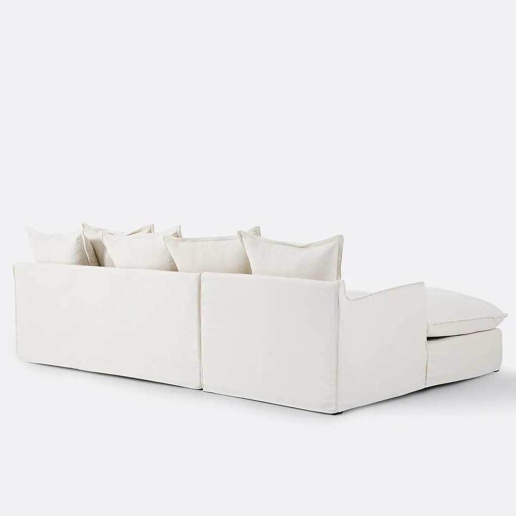 Hoekbank links, omvormbaar, afneembare hoes, 4-zits, gemêleerd polyester, ODNA