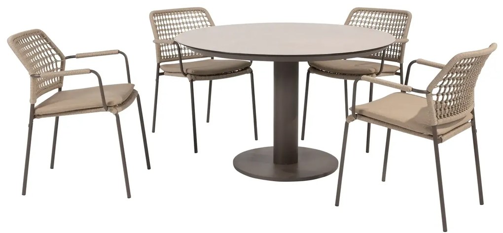 Taste by 4 Seasons stapelbare Barista tuinstoel terre Tuinset bruin weerbestendig