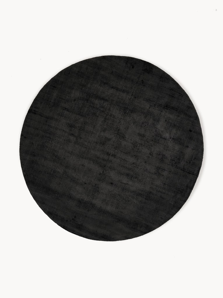 Rond handgeweven viscose vloerkleed Jane