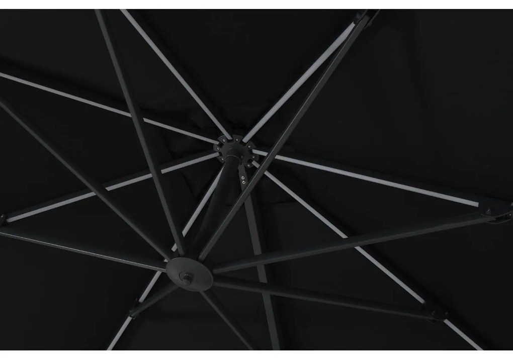 Garden Impressions Hawaii Lumen LED zweefparasol 300x300 -donker grijs - zwart