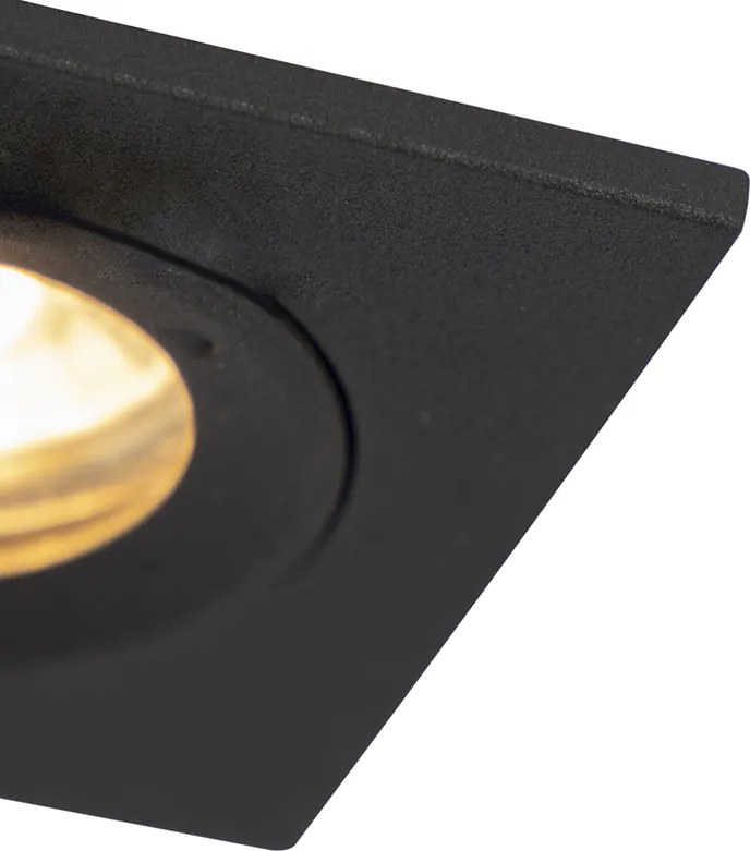 Smart inbouwspot zwart vierkant IP44 incl. Wifi GU10 - Xena