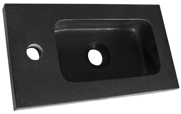 BRAUER Lava Fontein - voor fonteinkast - 40x22x3cm - 1 kraangat - zonder overloop - natuursteen - basalt FO-LA401AN