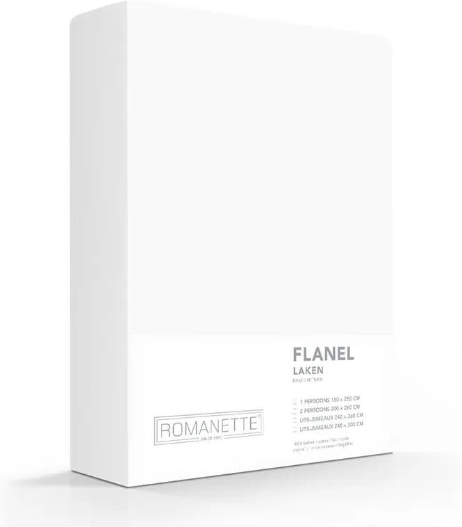 Romanette Laken Verwarmend Flanel - Wit 200 x 260 cm