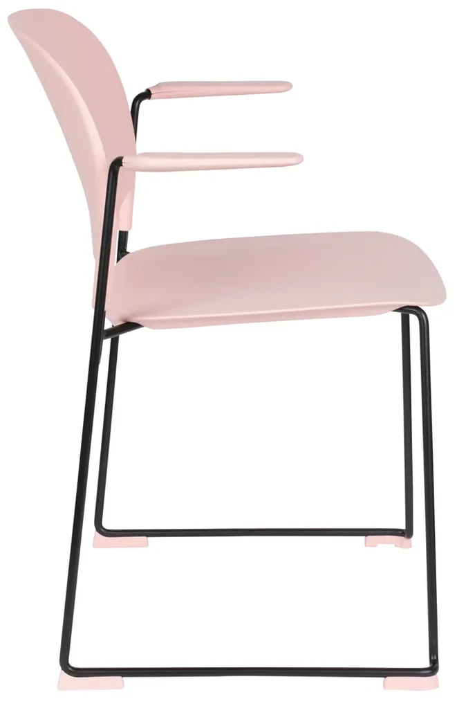 Stapelbare Design Stoel Met Arm Roze