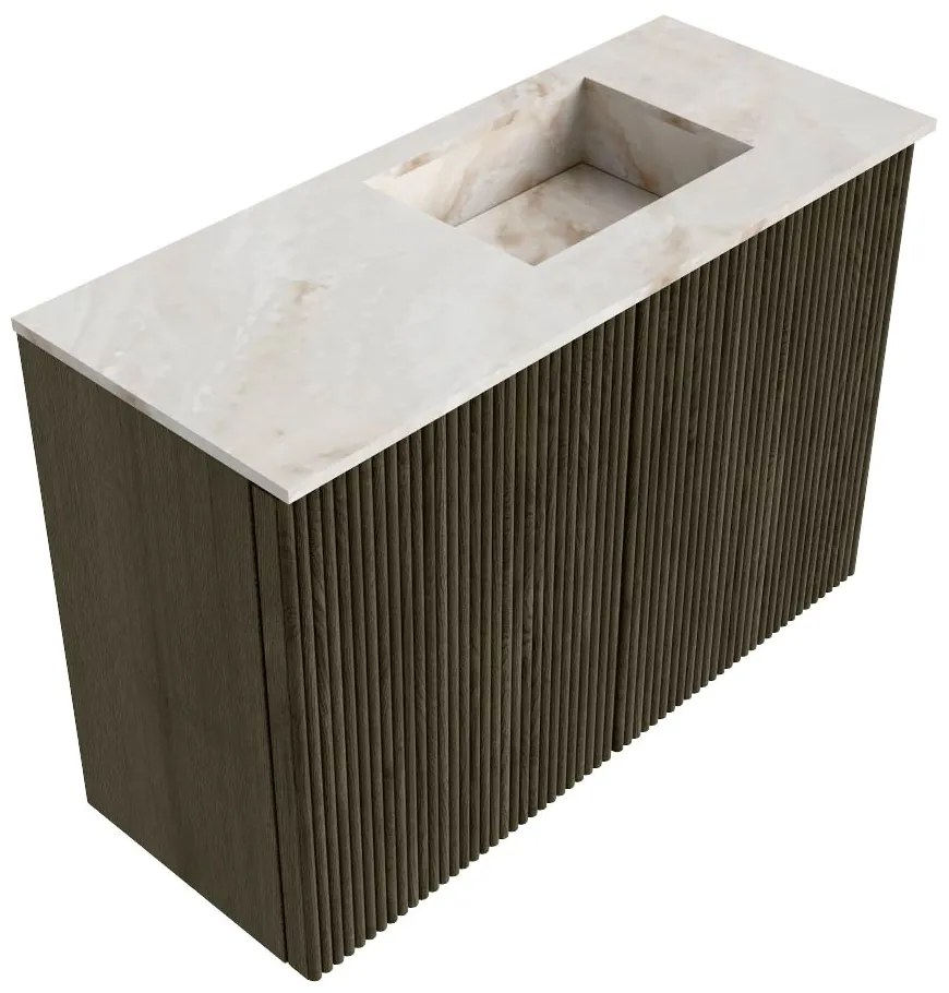 Mondiaz Joya DLux 60cm toiletmeubel shadow met wastafel faye rechts zonder kraangat frappe