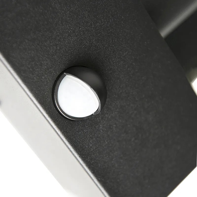 Buiten wandlamp zwart met bewegingsmelder IP44 - Rotterdam