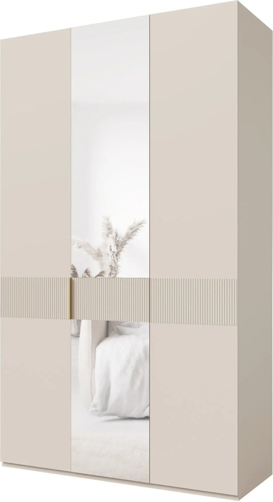 Kledingkast Toledo 134, Beige, 237x135x60cm, 163 kg, Kledingkast deuren: Met scharnieren
