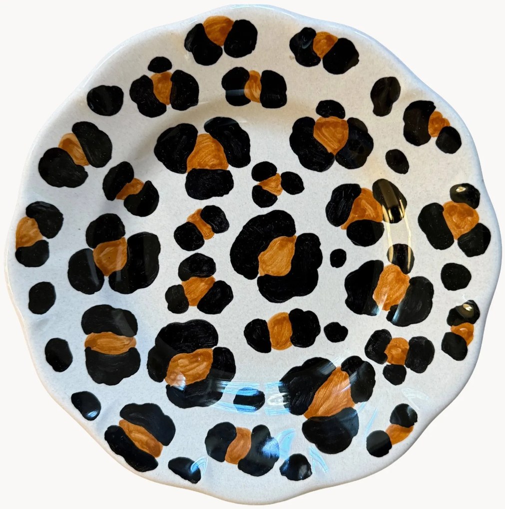Handgemaakte taartplateau Leopardo