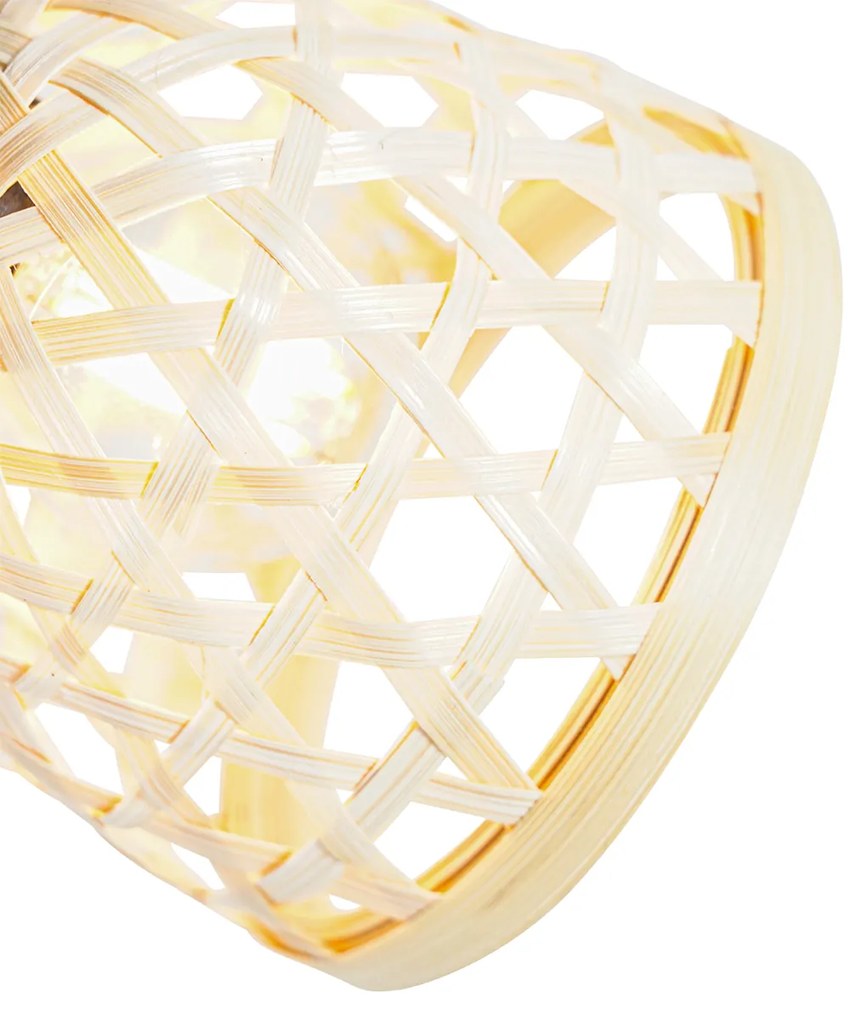 Oosterse spot zwart met bamboe en schakelaar - Rayan