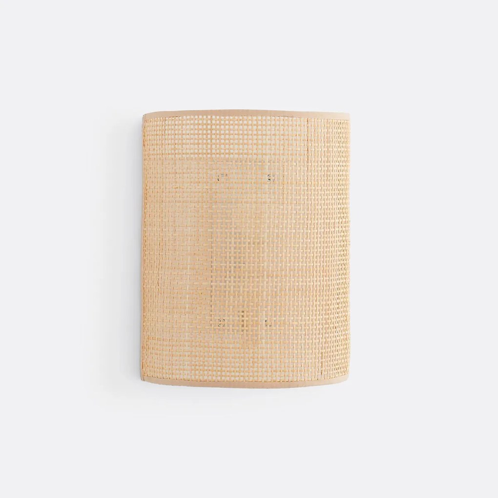 Wandlamp in gevlochten rotan, Dolkie