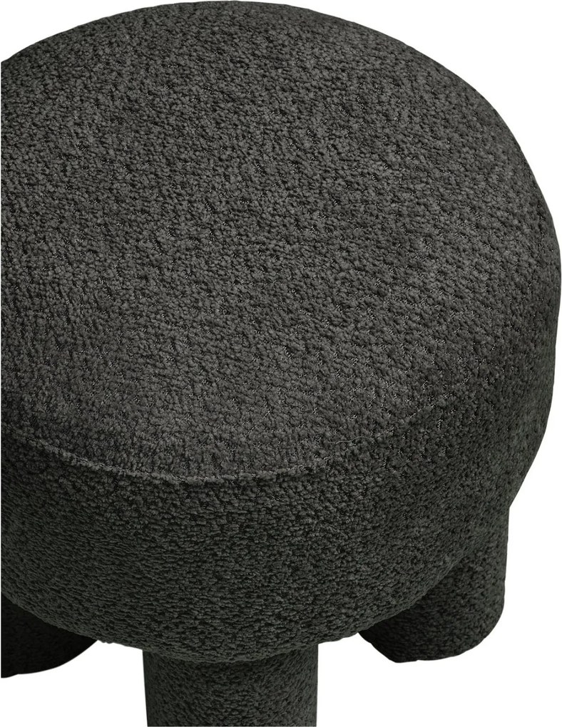 Canberra Poef Bouclé - Charcoal