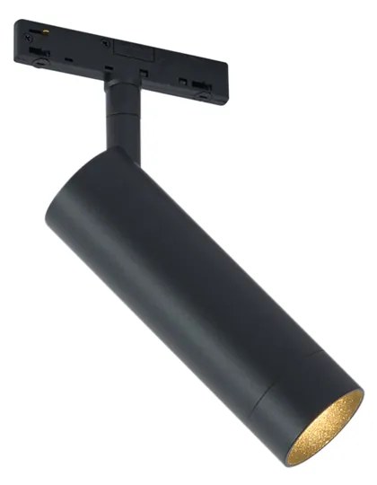 Moderne spot zwart voor railsysteem 1-fase GU10 35mm - Slimline Uzzy
