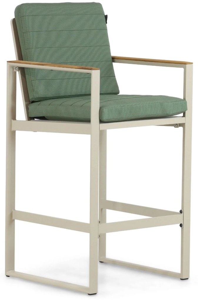 Barstoel Aluminium/Teak Taupe-naturel-bruin Lifestyle Garden Furniture Faro