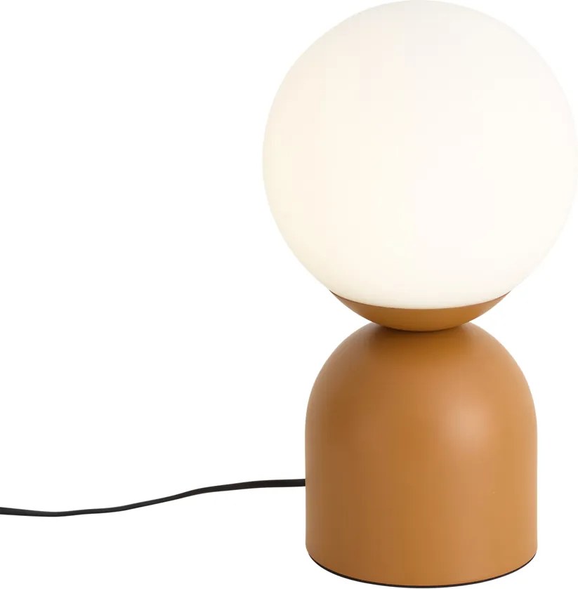 Hotel chique tafellamp oranje met opaal glas - Pallon Trend