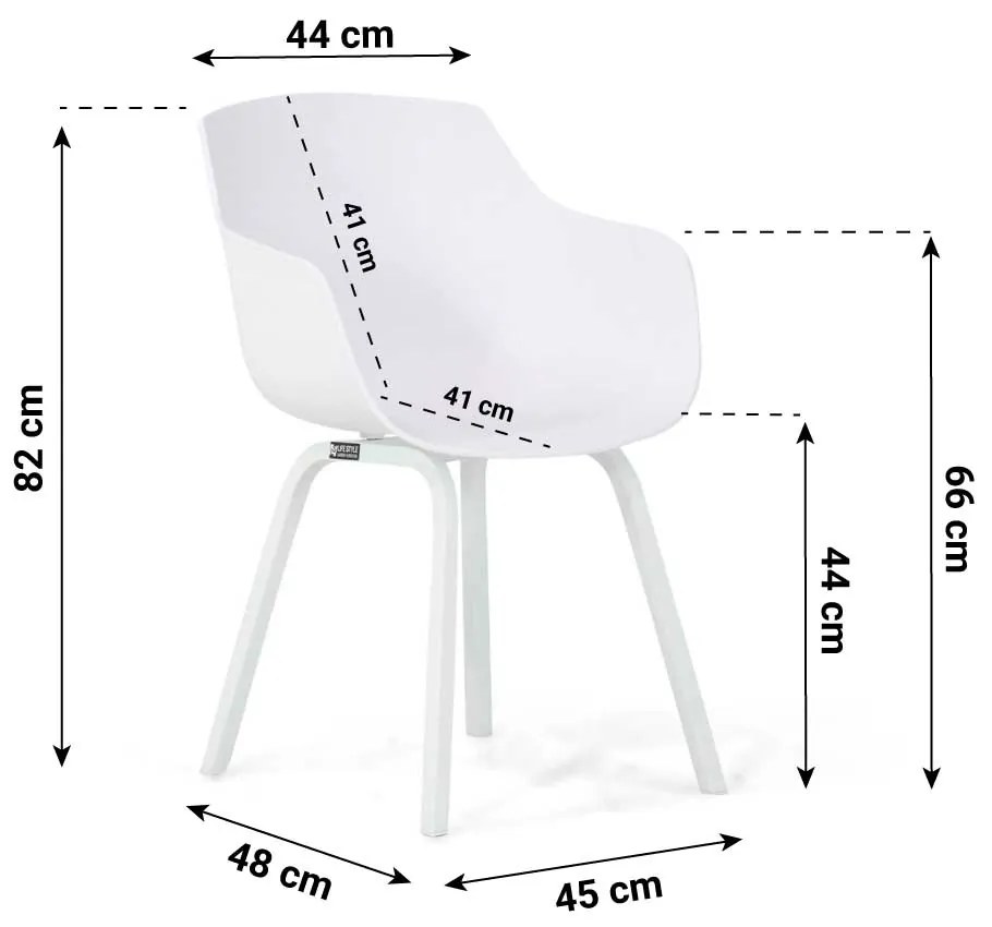 Tuinset 6 personen 240 cm Kunststof Wit Lifestyle Garden Furniture Salina/Talai