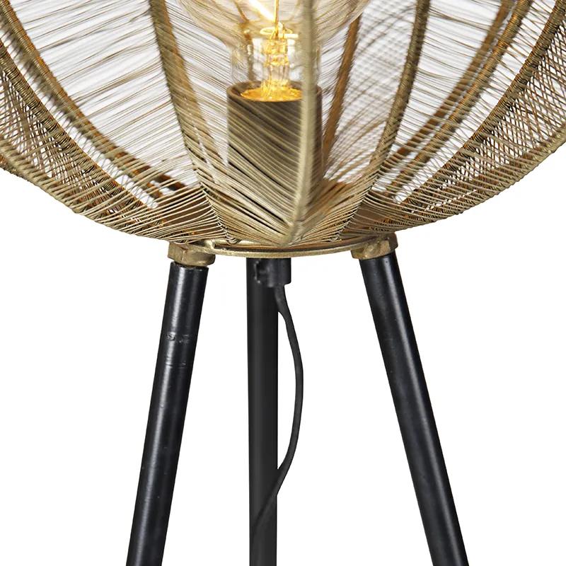 Industriële tripod vloerlamp brons met zwart - Dong Industriele / Industrie / Industrial E27 rond Binnenverlichting Lamp