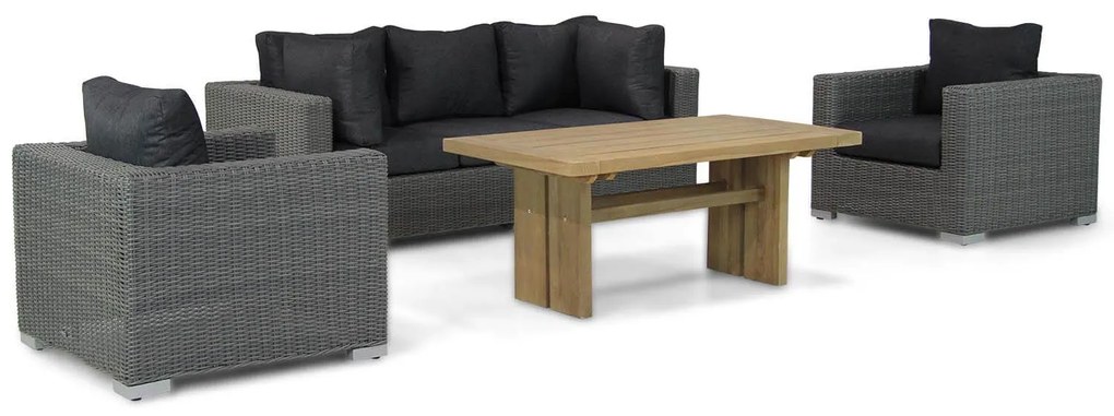 Stoel en Bank Loungeset 5 personen Wicker Grijs  Garden Collections Toronto/Brighton