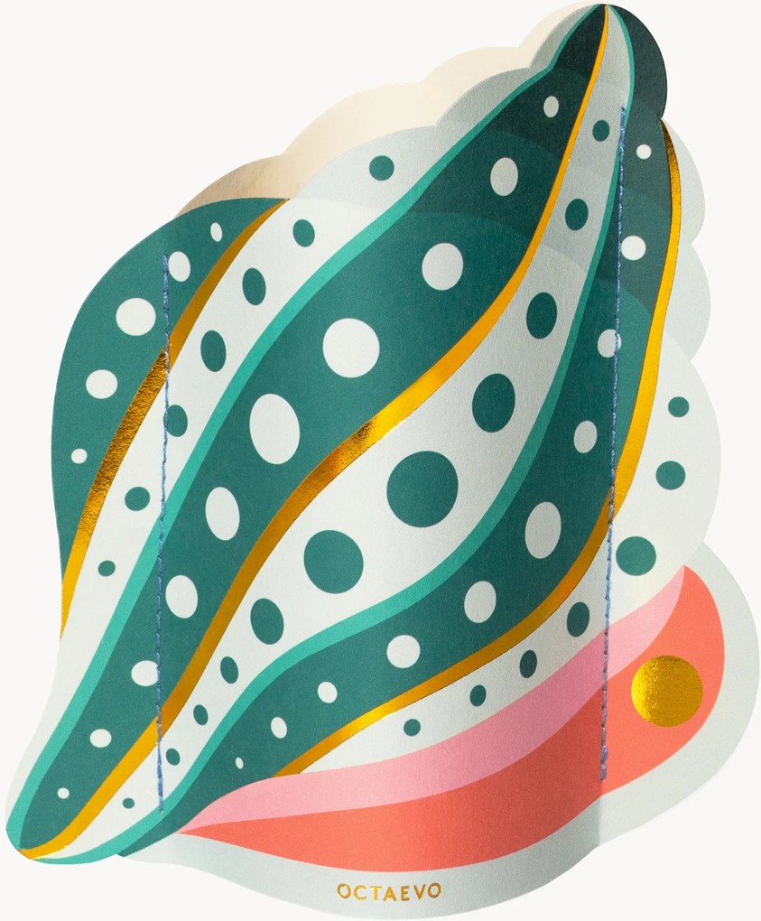Handgemaakte decoratieve papieren vaas Shell Mini, H 17 cm