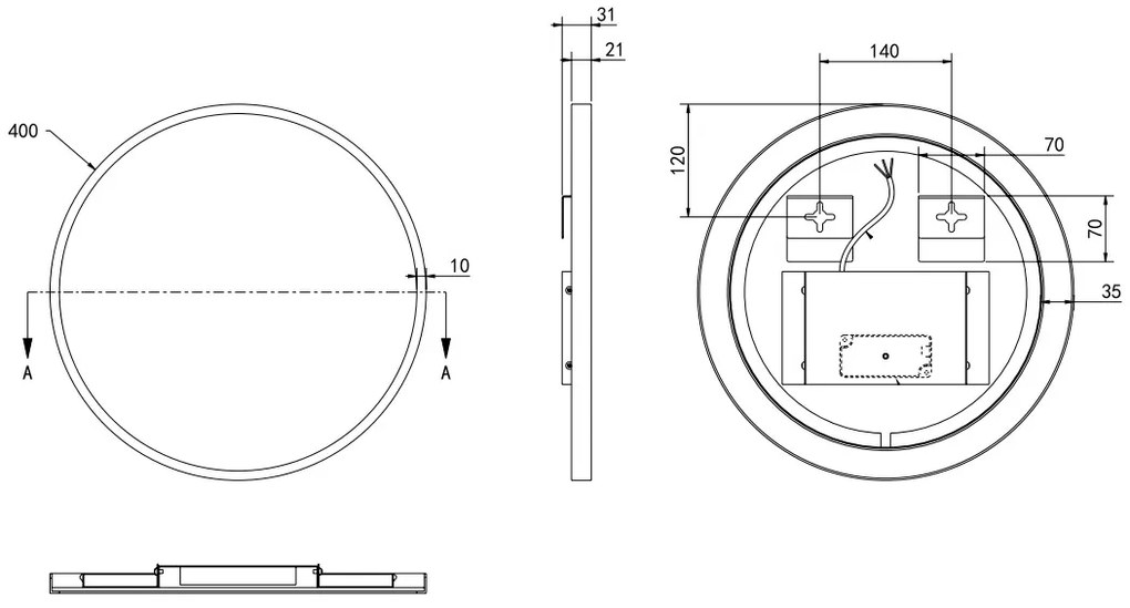 Hotbath &More Round spiegel 40cm geborsteld messing PVD