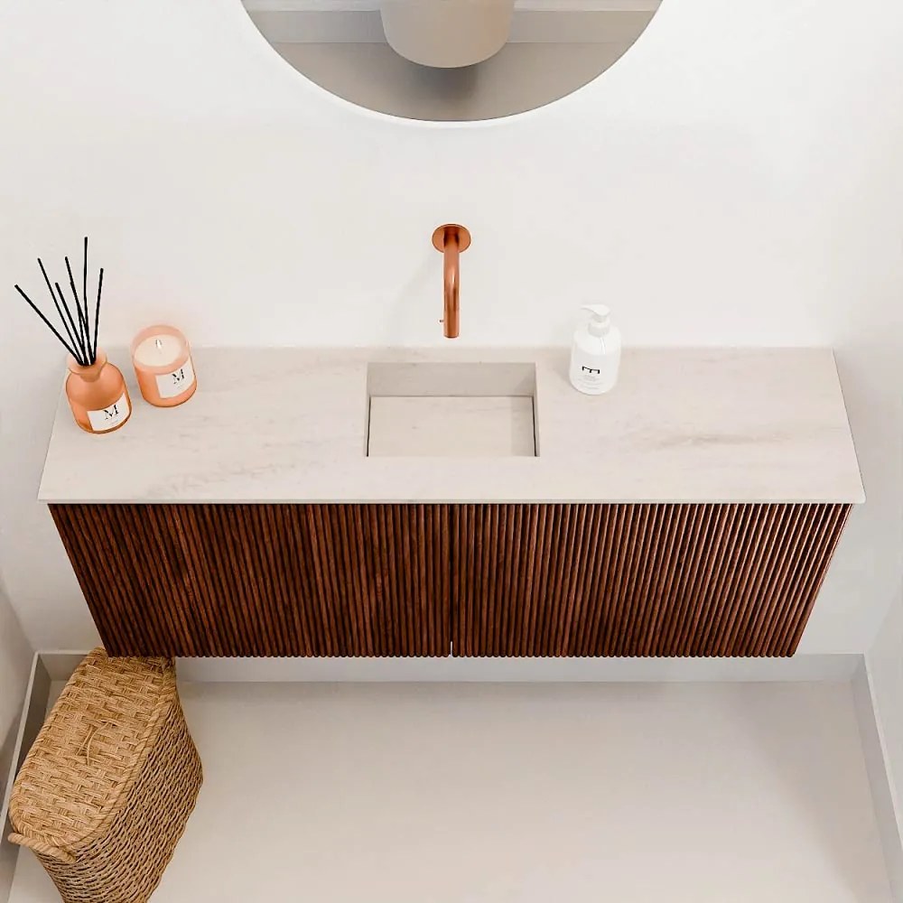 Mondiaz Joya DLux 100cm toiletmeubel ruby met wastafel faye midden zonder kraangat meli