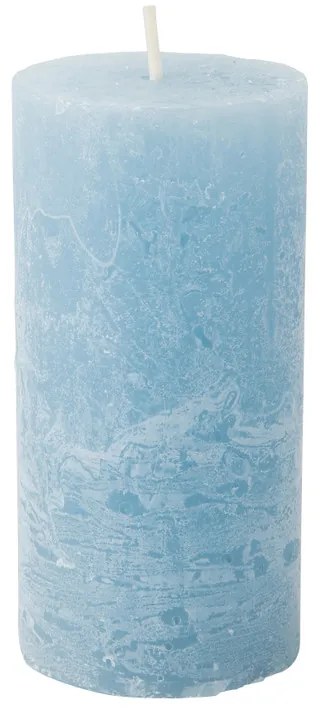 Kaars rustiek - hemelsblauw - 5x10 cm