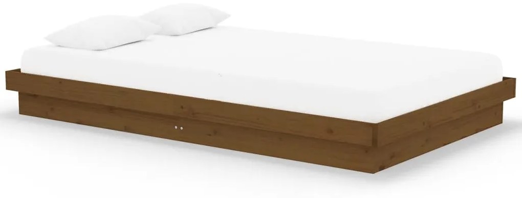 vidaXL Bedframe massief hout honingbruin 120x200 cm