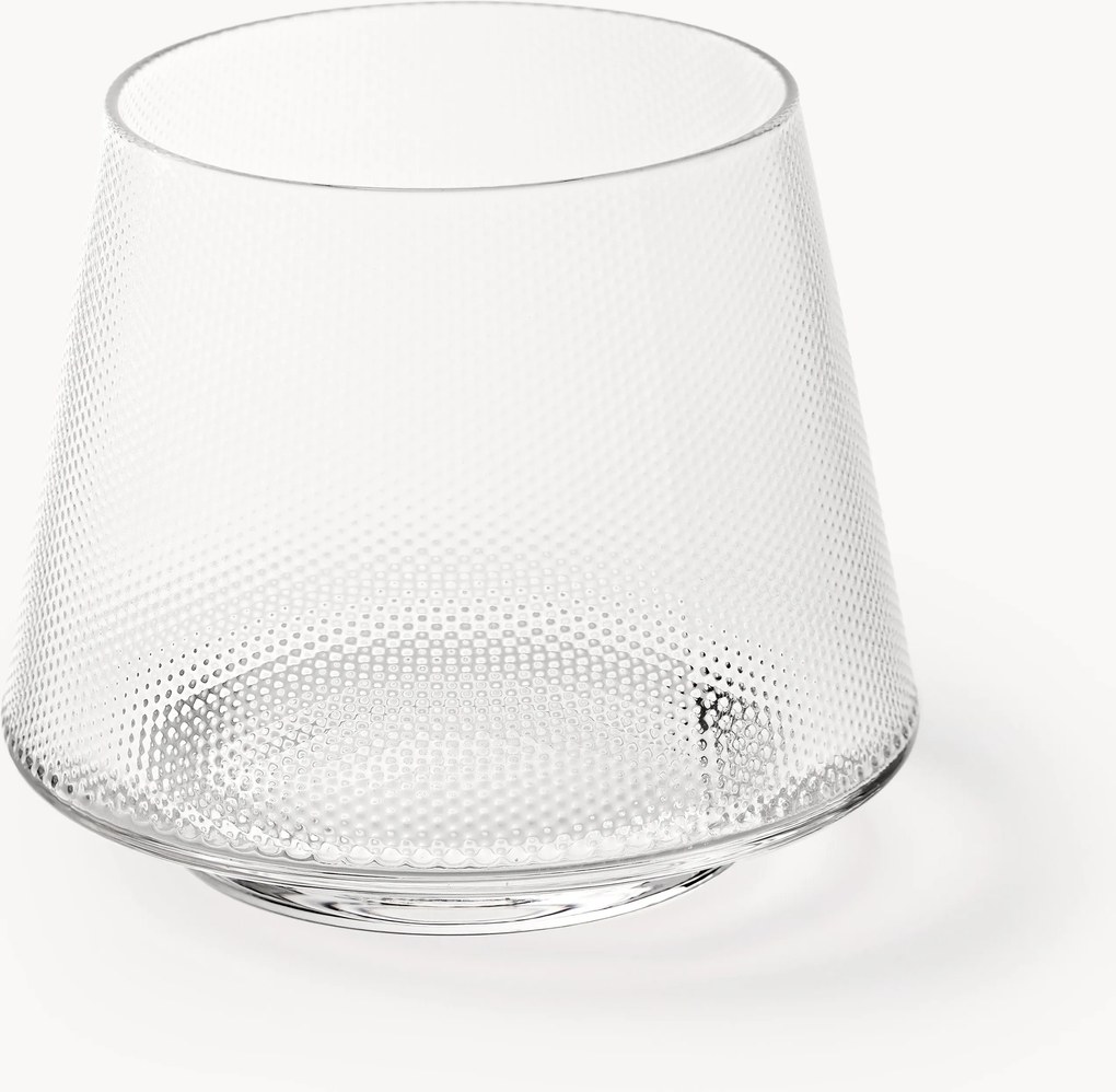 Mondgeblazen tumblers Oli met reliëfpatroon, 4-delig