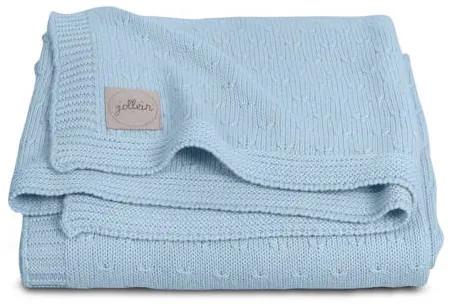 Deken 100x150cm Soft knit soft blue / teddy