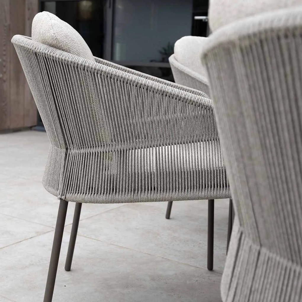 Taste by 4 Seasons Florence tuinset 7-delig - Prado tuintafel Ø160 cm - ceramic sabbia latte
