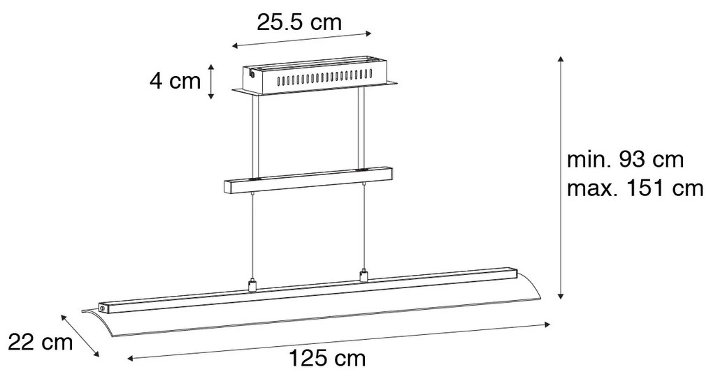 Eettafel / Eetkamer Moderne hanglamp zwart incl. LED 3-staps dimbaar - Boone Modern Binnenverlichting Lamp