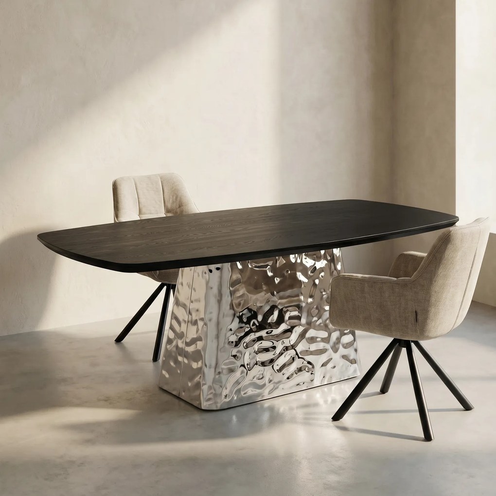 Eettafel Van Chroom - 220 X 110cm.