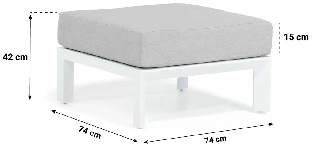Hoek loungeset 6 personen Aluminium Wit Santika Furniture Santika Cinta