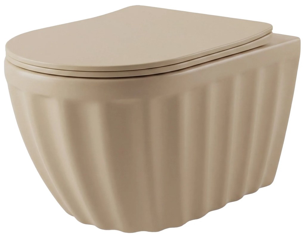 Set: Hangend toilet + Opbouw wastafel Rea Duo Caffe Latte Matt