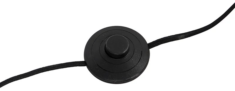 Design vloerlamp zwart met smoke glas - Dome