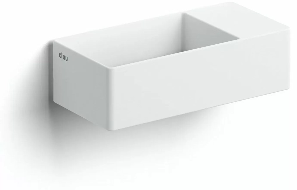 Clou New Flush 3 fontein solid surface 35cm rechts wit mat