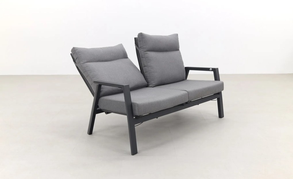 Azoren/Jersey stoel-bank loungeset 4-delig verstelbaar - Antraciet OP=OP