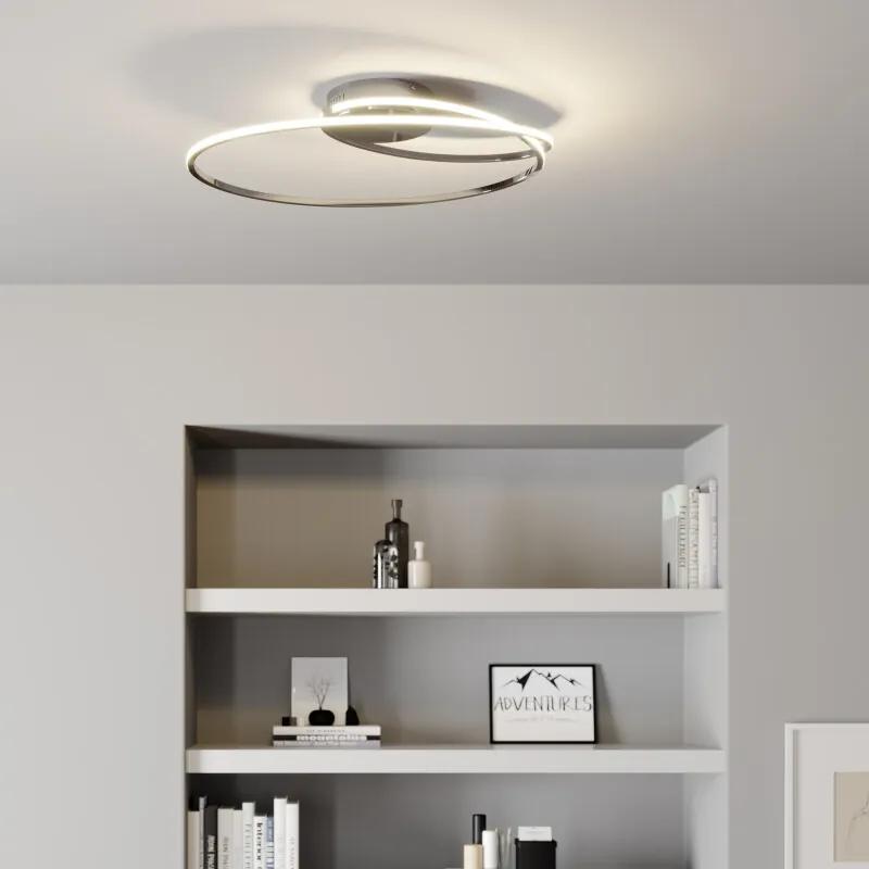 Xenias LED plafondlamp, chroom, 60 x 35 cm - lampen-24