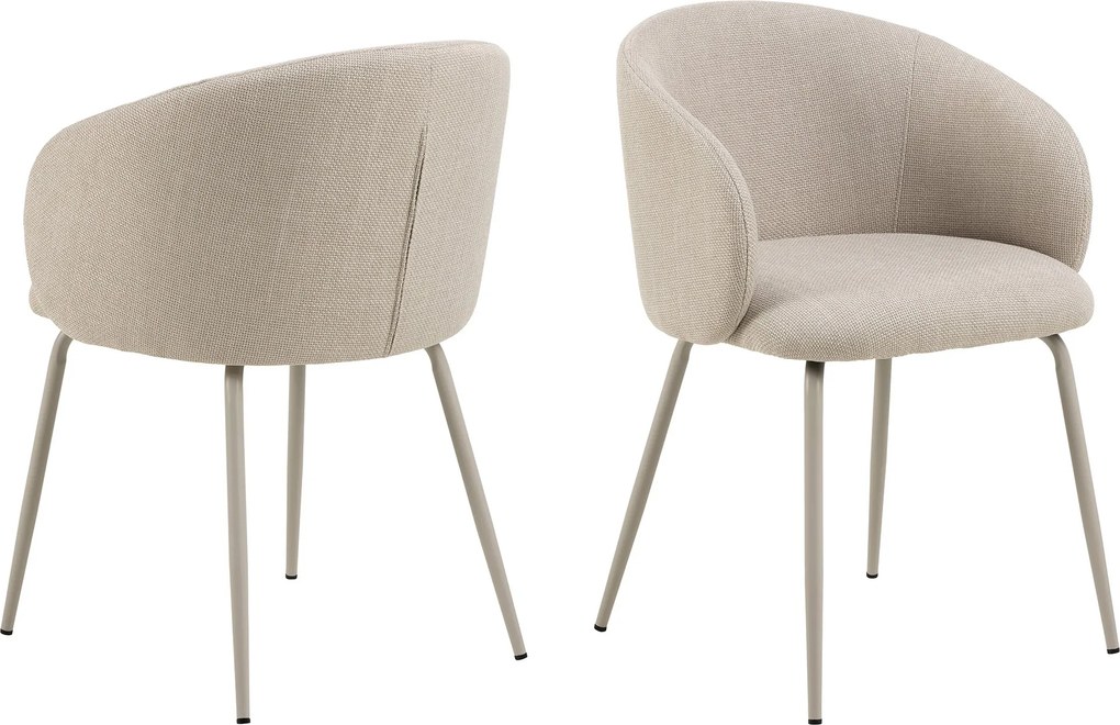 CLARA Beige (Basel 24 stof)/beige poten - MODERNE GESTOFFEERDE KUIPSTOEL VOOR WOONKAMER/EETKAMER/KANTOOR LOFT